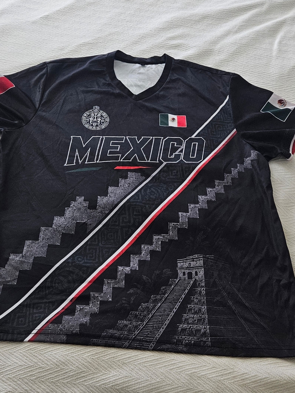 2026 Mexico Soccer Jersey men's, V Neck Short Sleeve Football Fan T Shirt xl